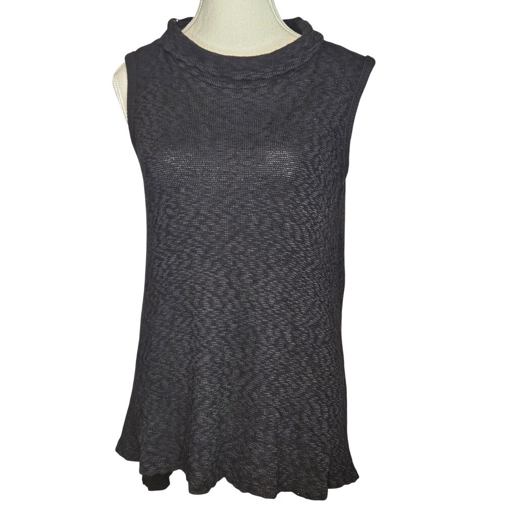 cha cha vente black sleeveless sweater knit top -M- Stretchy 34B 30L b78